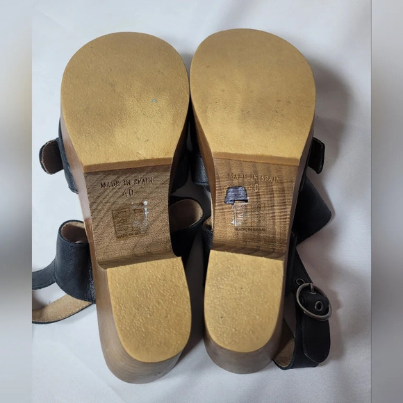 Free People Park Circle Black Leather Clog sz 40 - Picture 10 of 12